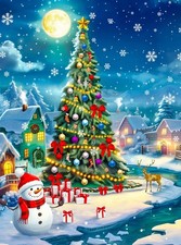6 Christmas Paint by Numbers Kit Adults Beginners DIY Canvas Art 16x20 In