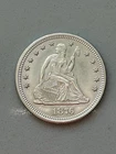 1876 Seated Liberty  Quarter--Nice AU+ Coin--Likely Cleaned