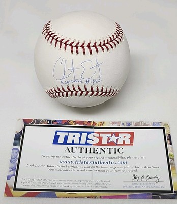 Clint Evert Signed Rawlings Official Major League Baseball EXPOS TRISTAR B10