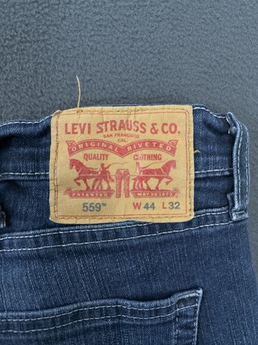 Levi’s 559 Jeans Mens 44x32 Blue Relaxed Straight Leg Button Fly Denim - 第 11/16 張圖片