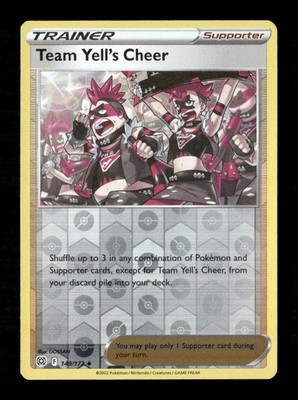 Team Yell's Cheer Reverse Holo Uncommon SWSH09: Brilliant Stars 149/172 LP Pokem