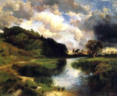 Thomas Moran Cloudy Day At Amagansett 1884 17''x 22'' Archival Art Print
