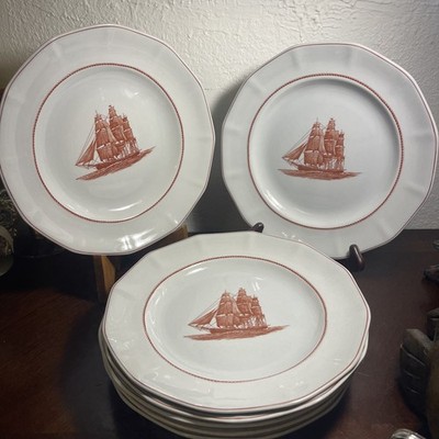 Wedgwood Flying Cloud 10'' Red Rust Dinner Plates...7 PIECES