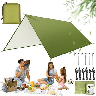 3x3m Wasserdichtes Tarp 210T Polyester Zeltplane Sonnenschutz Camping Plane