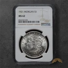 1921 Morgan Silver Dollar $1 - NGC MS62 - Philadelphia
