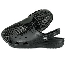 Crocs Men's Black Rubber Clog Sandals Size 11 Slip On Non-Slip Adjustable Strap