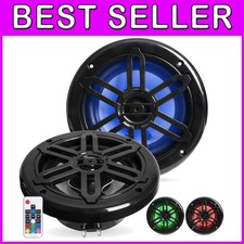 Coaxial Marine Speakers - 500W, Multi-Color LEDs