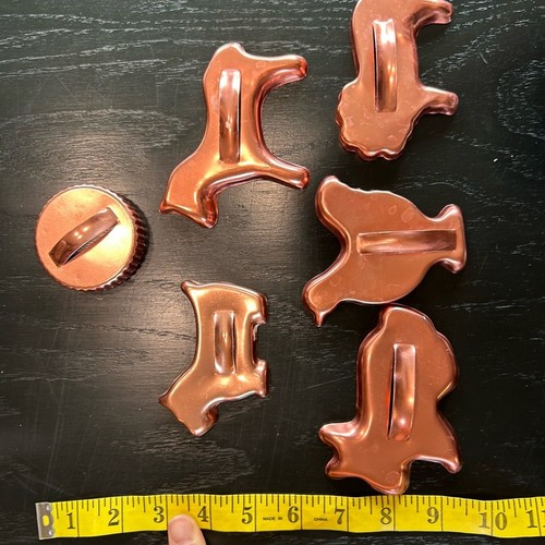 Vintage Copper 6 Cookie Cutters Set- assorted set- rustic cottage core baking - Picture 2 of 5
