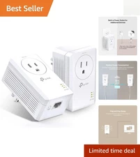 AV1000 Powerline Ethernet Adapter Kit - Extend Internet with Passthrough Design