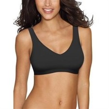 NWOT Hanes M Platinum Perfect Coverage Wire-Free Bra HP08 Black 129062