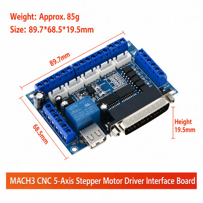 MACH3 5 Axis CNC Interface Board with Optocoupler Isolation for Engraver