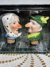 2 Bottle Pour Spouts  Old German Man & Women Dept 56 New