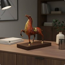 2 St&uuml;ck Pferdefigur Luxusoptik Pferdestatue Elegante Optik f&uuml;r B&uuml;ro, Wohnzimmer