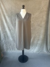 THE WHITE COMPANY GREY V-NECK DRESS EXCELLENT CONDITION UK SIZE 14