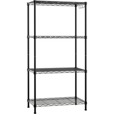 WORKPRO STORAGE SHELVES 4 TIER METAL SHELVING UNIT GARAGE WIRE RACK - BLACK