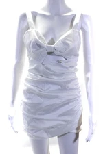 Lovers + Friends Womens Ruched Cut Out Sleeveless Dress White Size Small