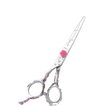 Washi Rosebud Lefty Pink Stone 5.5" Japanese 440C Steel Shears