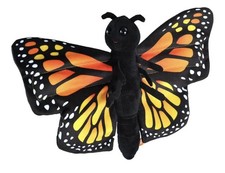 Wild Republic Huggers Butterfly Monarch Plush Toy, Slap Bracelet, 8 - NEW