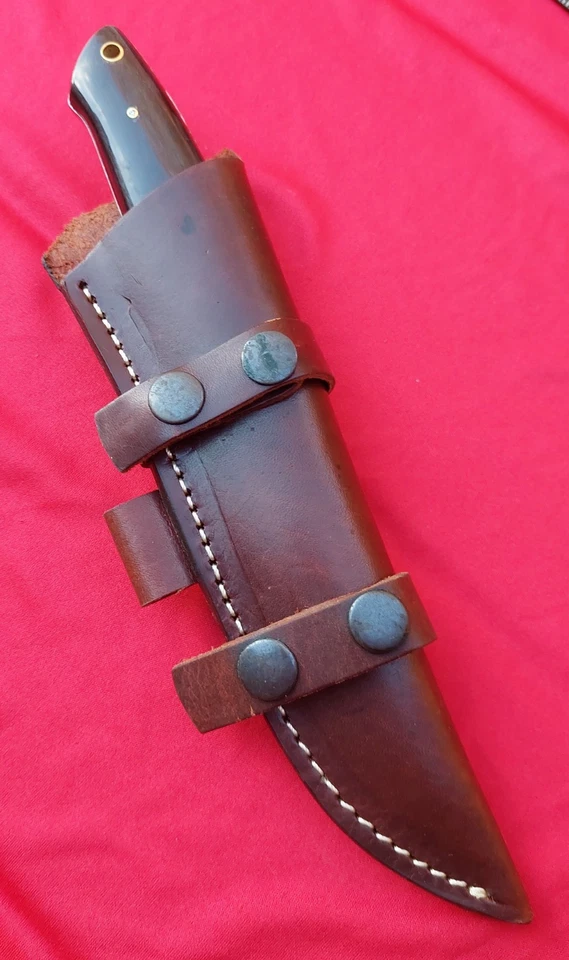 Kife diario de acero Damasco de la más alta calidad CFK de 10,5" con funda de cuero. Foto 4 de 4