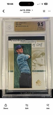 Upper Deck 2001 Preview Ambassadors of Golf David Duval #57 BGS 9.5