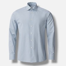 Eton Men's Blue Signature Dobby Contemporary-Fit Dress Shirt Size 39/15.5