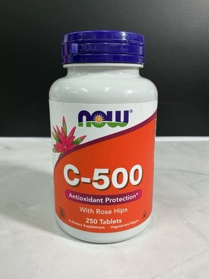 NOW  Vitamin C500 with Rose Hips 250 Tabs, Antioxidant Protection Immune Boost