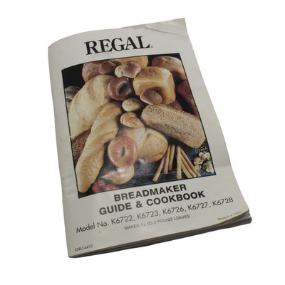 Regal Bread Maker K6722 K6723 K6726 User Instruction Manual Guide Book w RECIPES