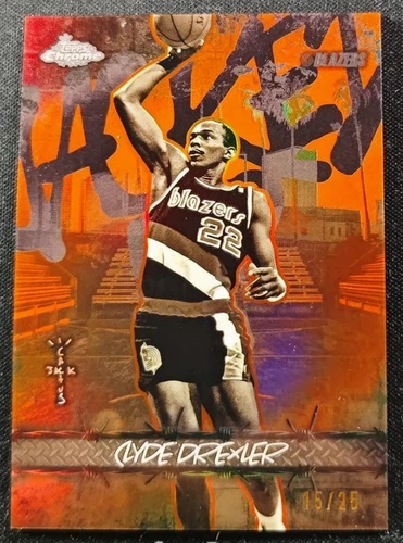 Clyde Drexler 2025-26 Topps Chrome Cactus Jack 15/25 Orange Jacked Up #JU-38