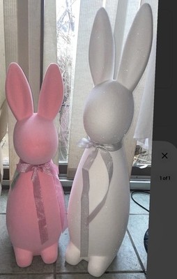 2 Shimmery Glittered Bunny ashland nwt 27'' Pink & 33'' White 2025 Lim Ed READ