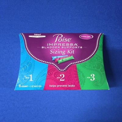 Poise Impressa Bladder Supports Sizing Kit- 6 Count - Sizes 1,2,3  **Read Desc**