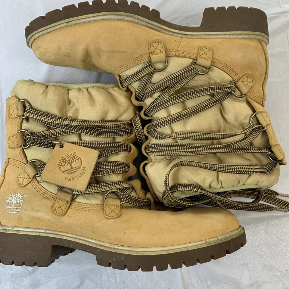 Sapato Feminino Timberland 650 Couro Dourado Tornozelo Inverno Tamanho 8.5 - Imagem 2 de 4
