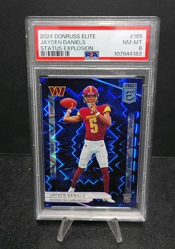 2024 Donruss Elite Status Explosion #165 Jayden Daniels RC Rookie #'D /875 PSA 8
