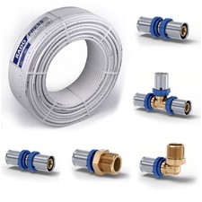 Mehrschichtverbundrohr PE-RT AL 16 20mm Bogen Heizung Rohr | Pipelife Radopress