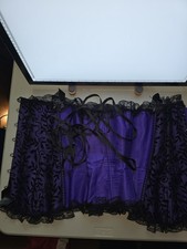 6xl Purple Black Lace Womens Corset 40 Inches Long Polyester Spandex