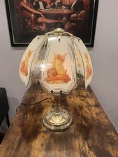 Vintage OK lighting 6-panel 3 bulb lamp w guardian angel overlook Kids