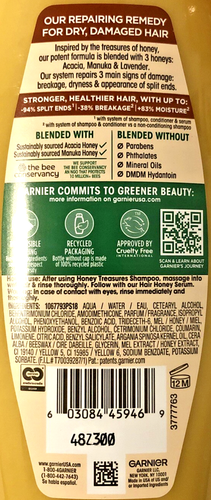 Garnier Whole Blends Honey Treasures Repairing Shampoo and Conditioner Set of 2 - Picture 9 of 9