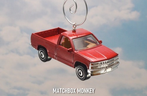 1995 Chevy C1500 Single Cab Pickup Truck Christmas Ornament Adorno Farm Burgundy - Picture 8 of 14