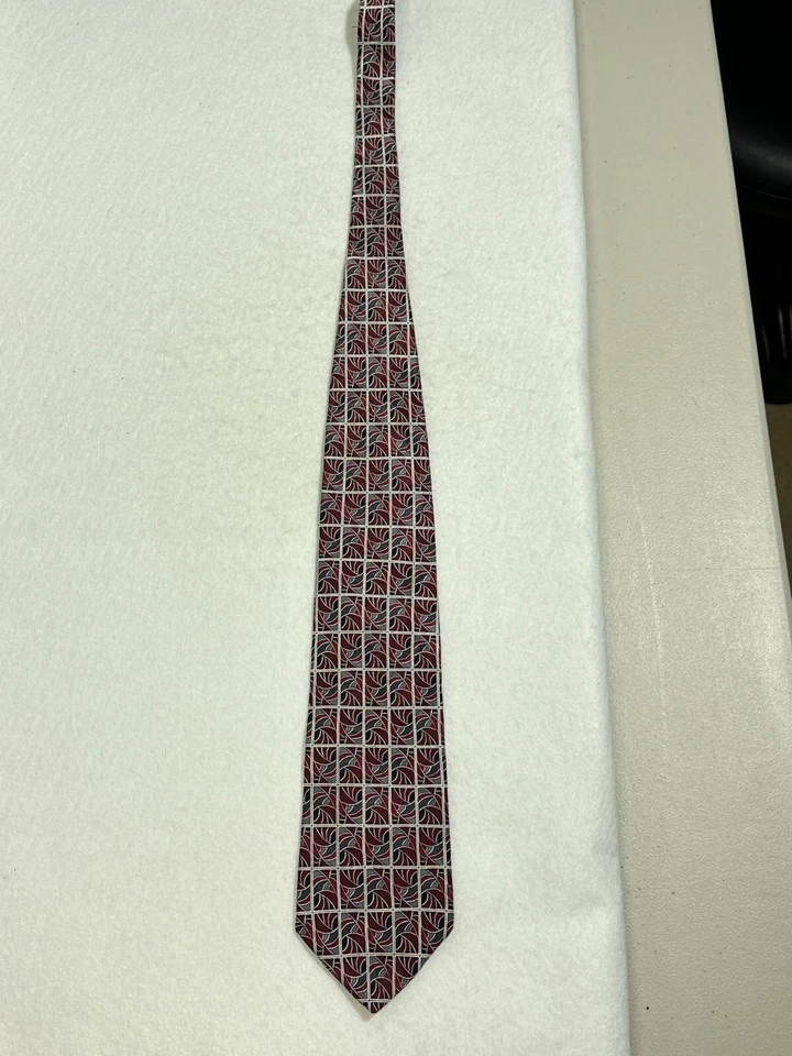 Raphael Roma Milano Italy Men's Neck Tie Fine Handmade 100% Silk Geometric Art - Image 2 of 4