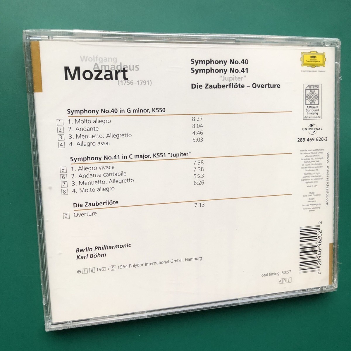 MOZART SYMPHONIES Nos. 40 & 41 JUPITER Classical CD Karl Böhm