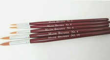 Synthetic Sable Brush Set 5 Round Red Watercolour Acrylic Oil 591 Major Brushes