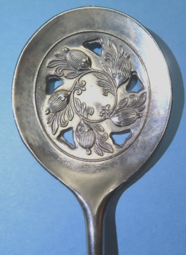 VINTAGE SILVERPLATE LEONARD ITALY BERRY SERVING SPOON ACORN PATTERN 8-1/2" - Picture 1 of 6