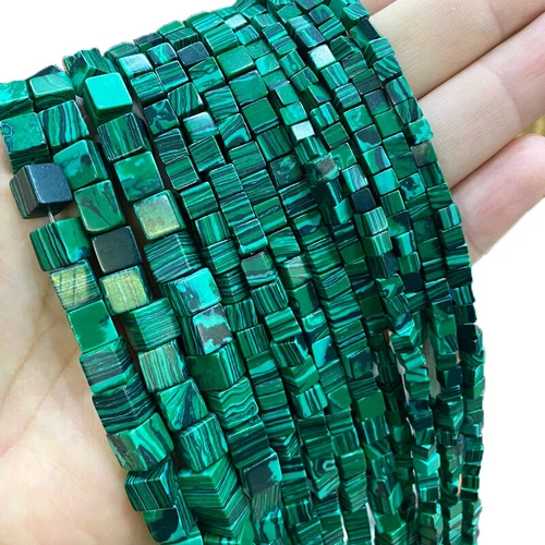 Natural 4/6/8mm Square Gemstone Loose Spacer Beads for Jewelry DIY Making 15.5'' - Bild 32 von 49