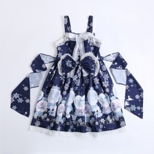 Snowflake Lolita JSK Dress Suspender Dress Bow Fancy Women Ball Gown Cute Girl
