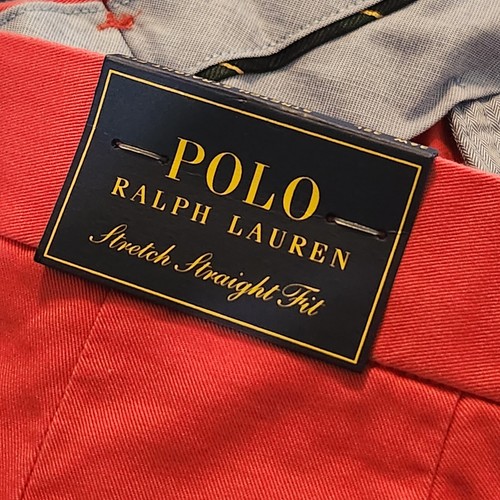 NEW Ralph Lauren POLO Mens W37" L32" Straight Fit Stretch Chino Pants Spring Red - Picture 8 of 12