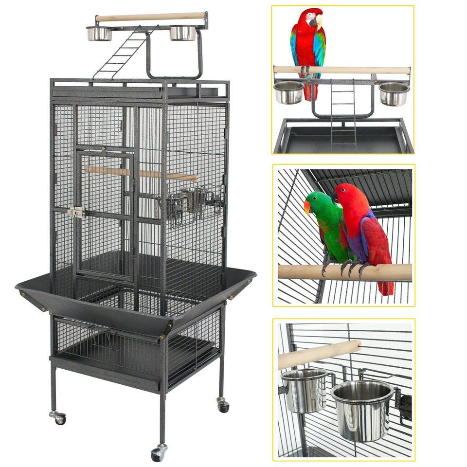 Curated visual reference: Curated Parrot Cage With Multiple Hiding Spots Gallery View 27