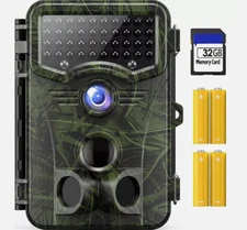 4K Trail Camera 32MP Dual len Night Vision Wildlife Hunting Game 32GB card