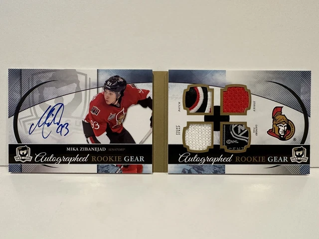 2011 Upper Deck The Cup Mika Zibanejad Rookie Gear Booklet Patch Jersey Auto /25