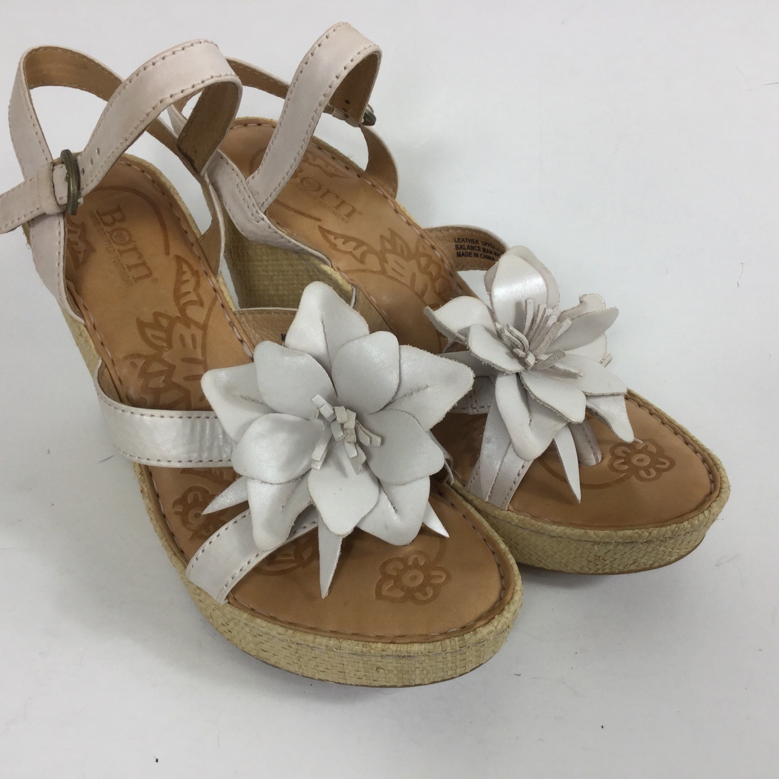 APL Sandali donna Born 8M beige con zeppa a fiori