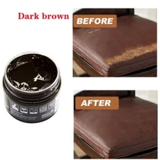 Leather Repair Filler Cream Kit Restore Sofa Car Seat Scratch Scuffs Dark Brown