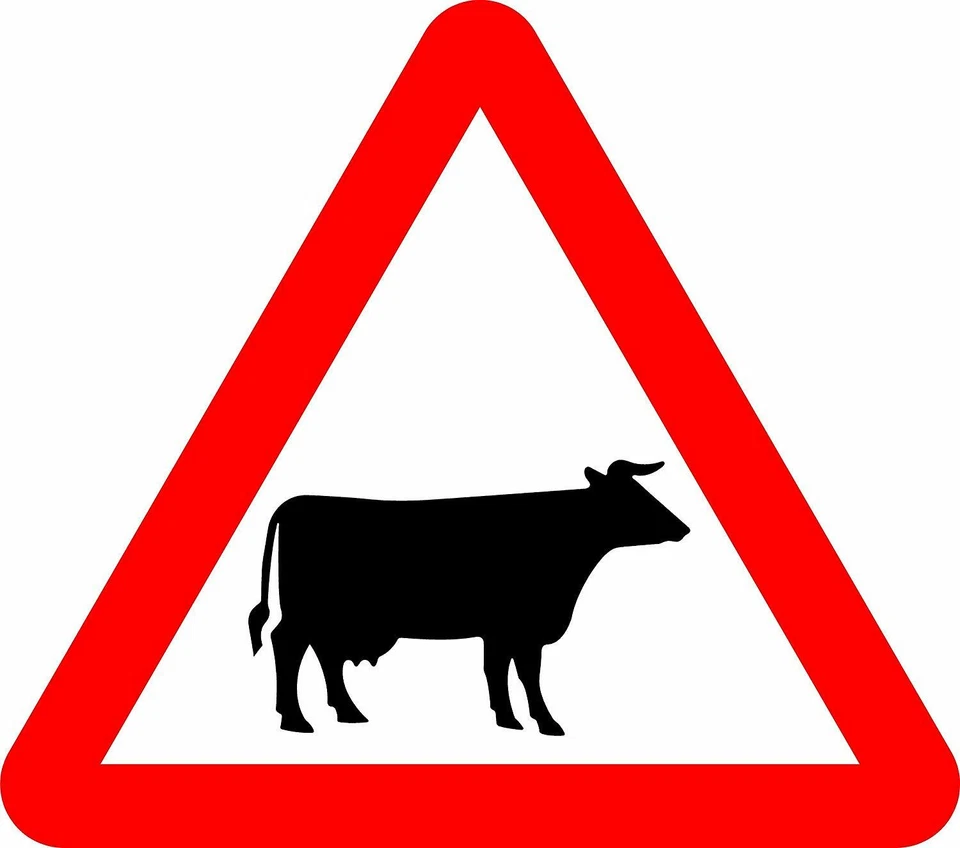 KPCM DISPLAY LTD Cattle Road safety sign